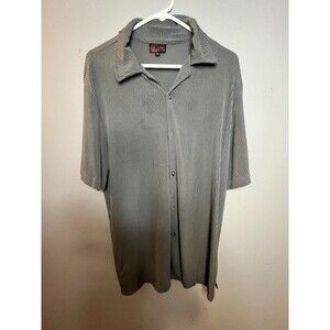 Vintage Epidemic Shirt Men's XL Gray Corduroy Short Sleeve Collared Button-Up